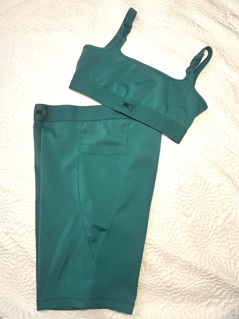 ME Makeover Essentials Teal Adjustable Sports Bralette with Shorts - Picture 5 of 5